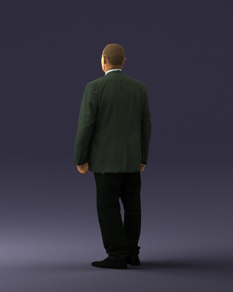 Bald man gray jacket 0659 3D Print Ready 3D print model_15