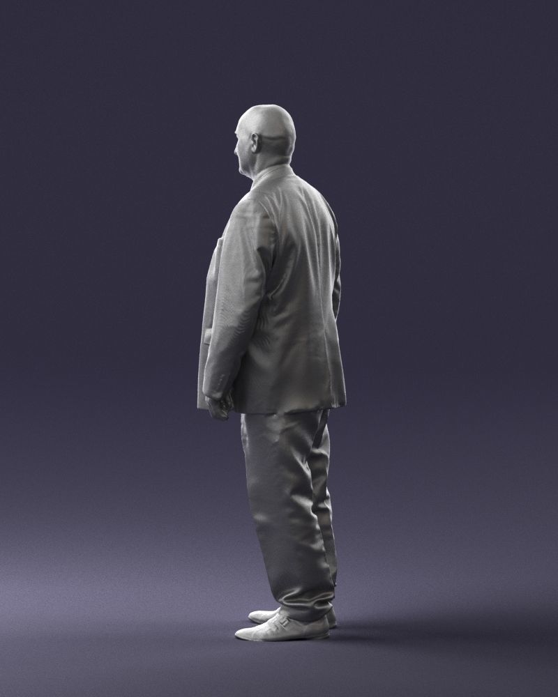 Bald man gray jacket 0659 3D Print Ready 3D print model_13