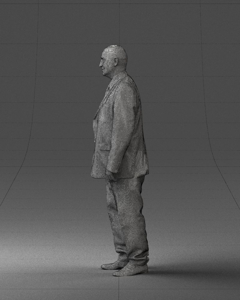 Bald man gray jacket 0659 3D Print Ready 3D print model_11