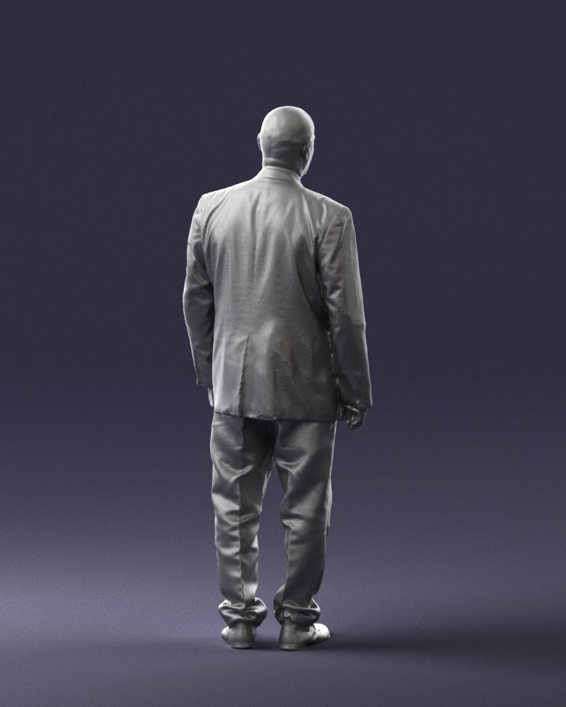 Bald man gray jacket 0659 3D Print Ready 3D print model_22
