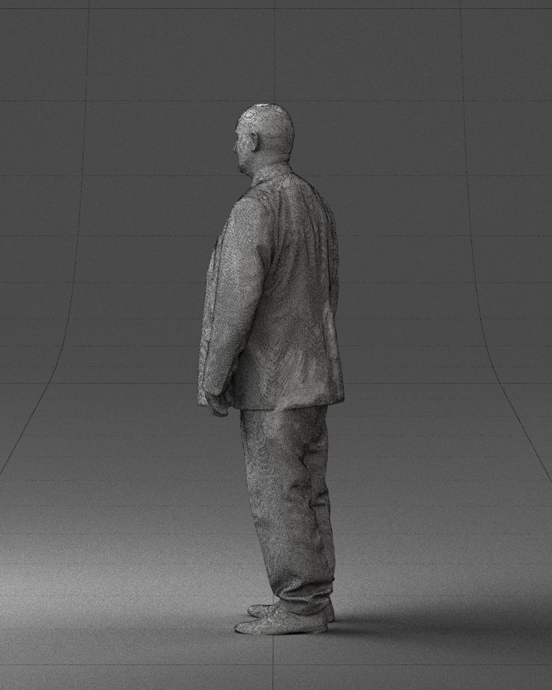 Bald man gray jacket 0659 3D Print Ready 3D print model_14