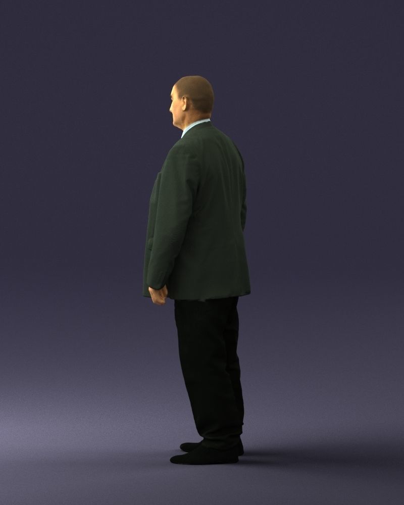 Bald man gray jacket 0659 3D Print Ready 3D print model_12