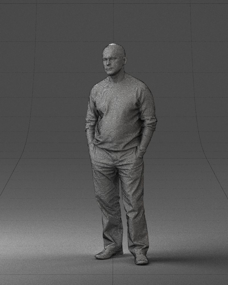 Bald man sweater 0523 3D model_5
