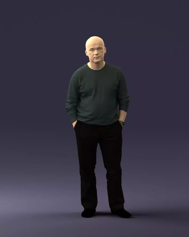 Bald man sweater 0523 3D model_0
