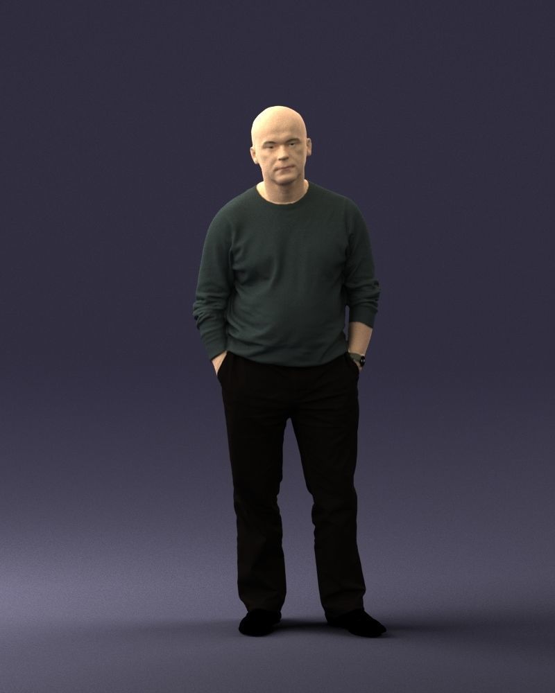 Bald man sweater 0523 3D model_36