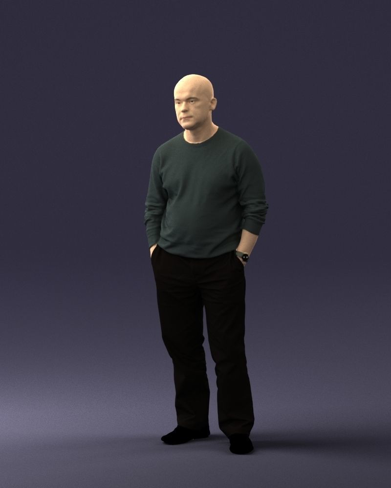 Bald man sweater 0523 3D model_3