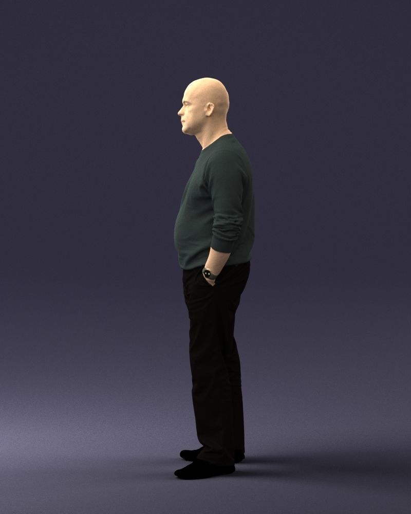 Bald man sweater 0523 3D model_9