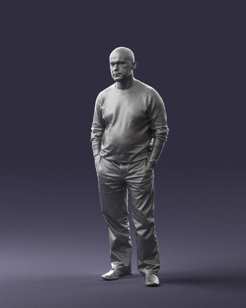 Bald man sweater 0523 3D model_4