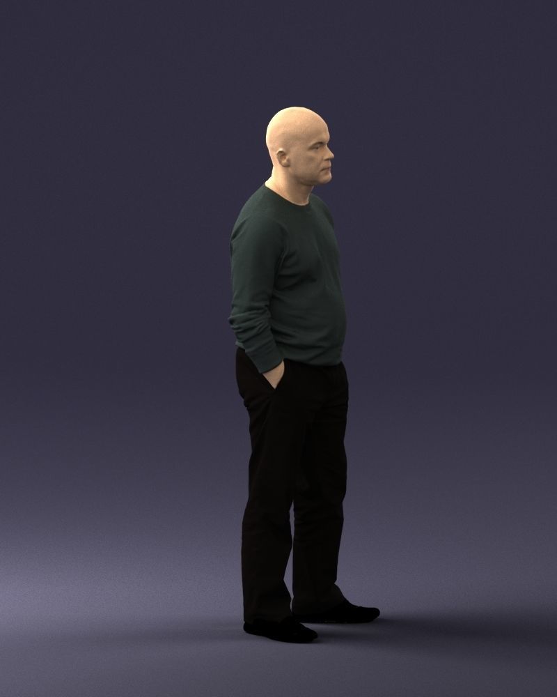 Bald man sweater 0523 3D model_30