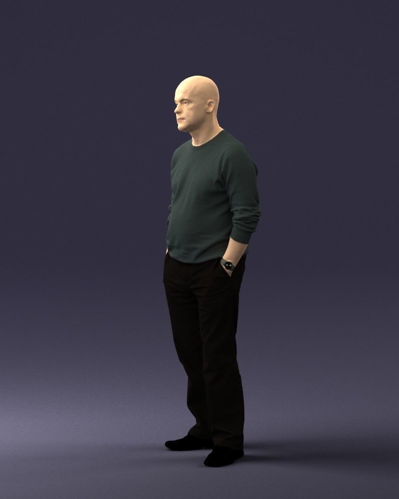 Bald man sweater 0523 3D model_6