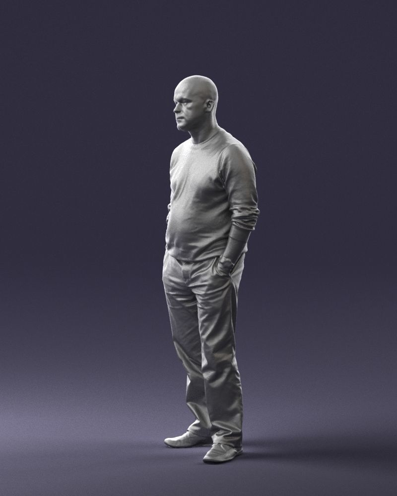 Bald man sweater 0523 3D model_7