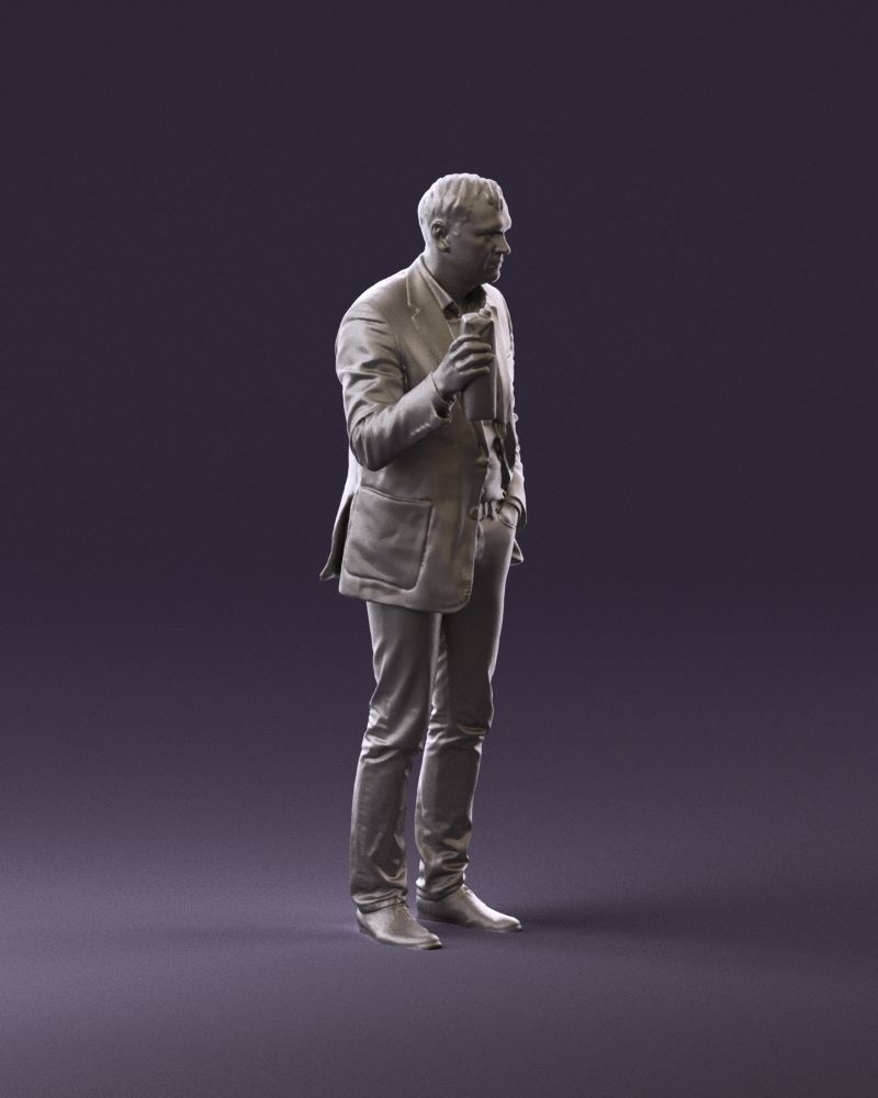 Barman in light gray top juice in hand 0941 3D model_15