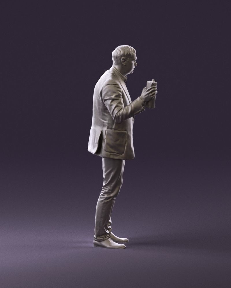 Barman in light gray top juice in hand 0941 3D model_16