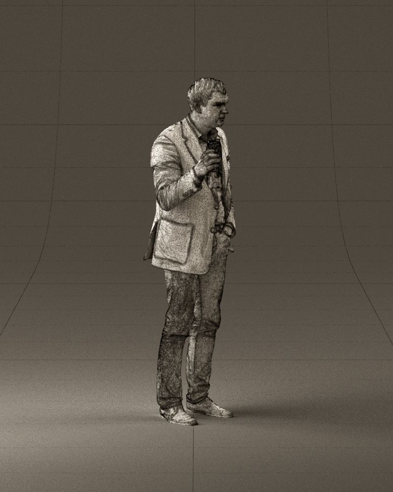 Barman in light gray top juice in hand 0941 3D model_27