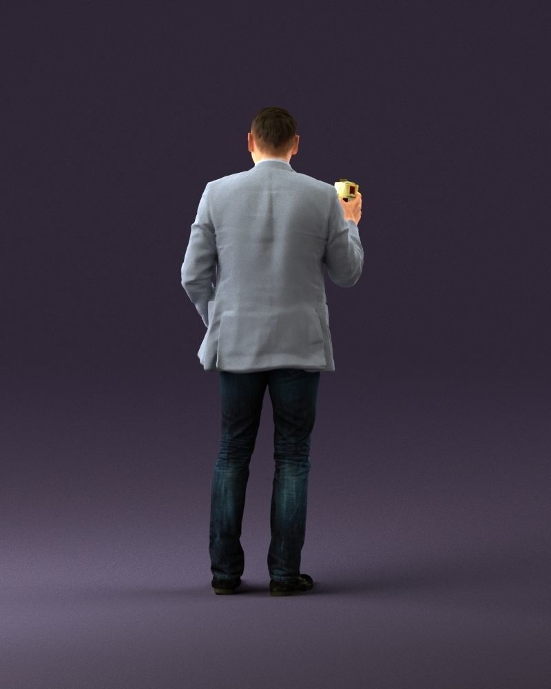 Barman in light gray top juice in hand 0941 3D model_6