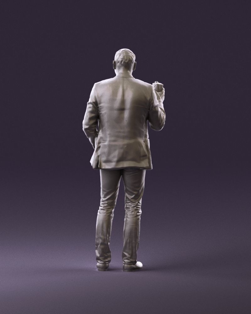 Barman in light gray top juice in hand 0941 3D model_18