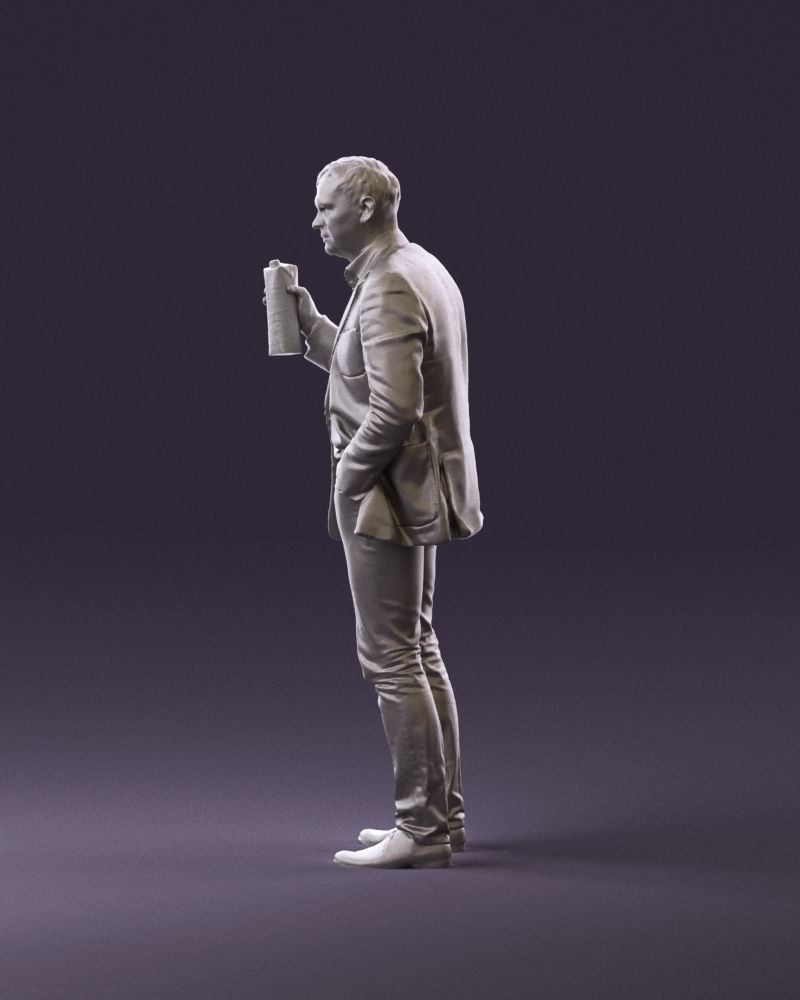 Barman in light gray top juice in hand 0941 3D model_20