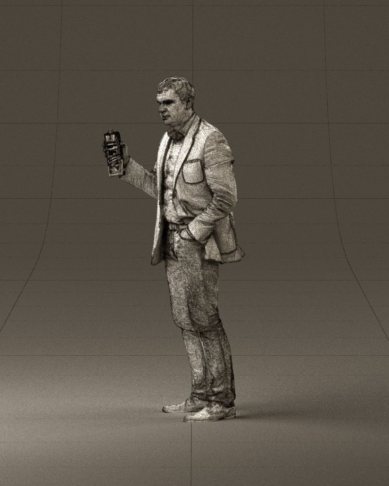 Barman in light gray top juice in hand 0941 3D model_33