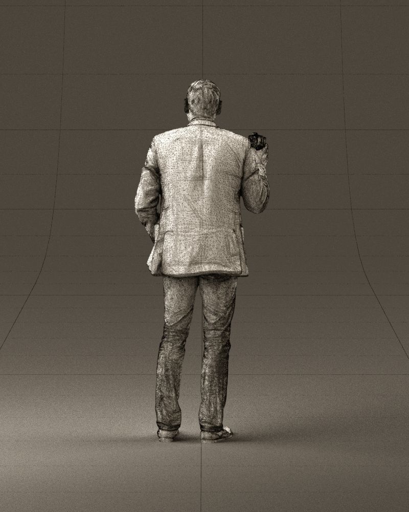 Barman in light gray top juice in hand 0941 3D model_30