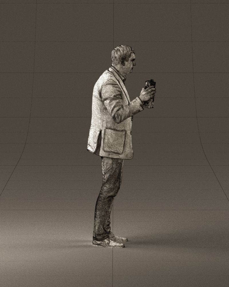 Barman in light gray top juice in hand 0941 3D model_28