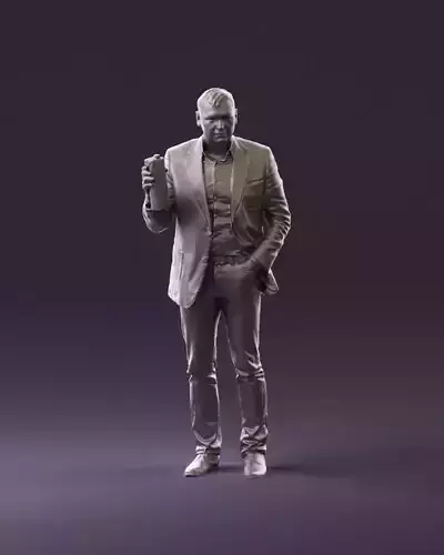 Barman in light gray top juice in hand 0941 3D Print Ready 3D print model