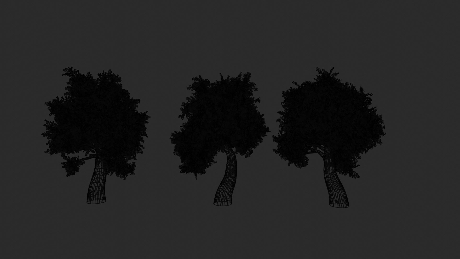 Anime Trees Highpoly 3D model_2