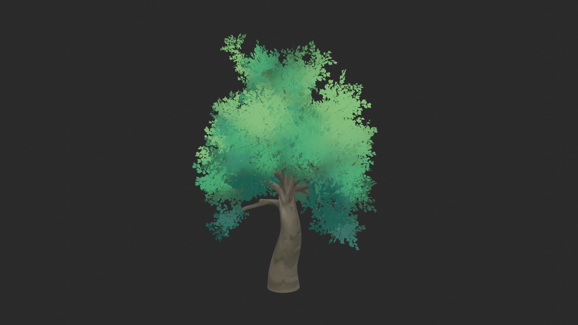 Anime Trees Highpoly 3D model_5