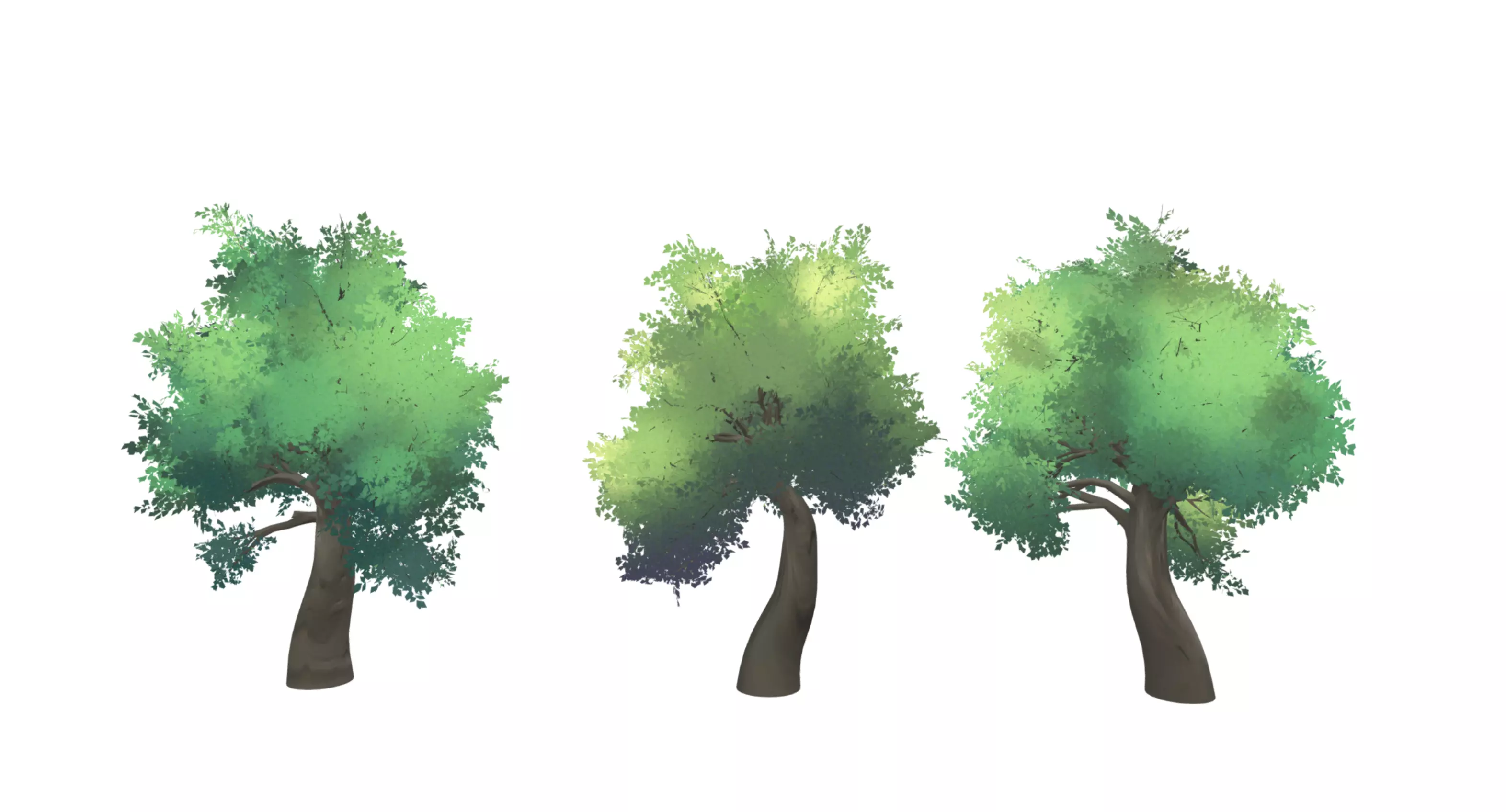 Anime Trees Highpoly 3D model_0