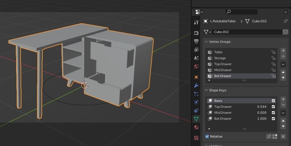 Changeable Office Desk Straight or L Shape 3D model_6