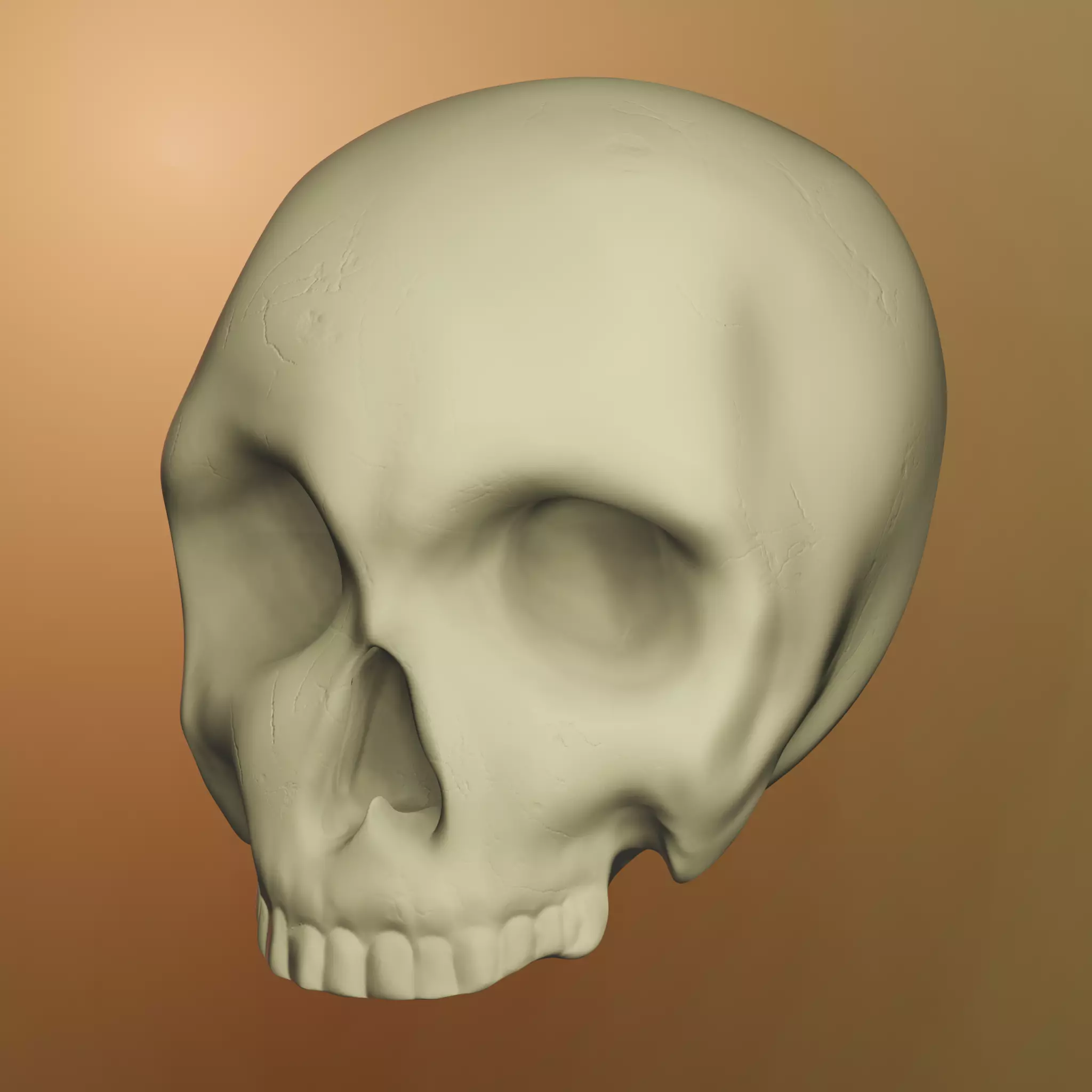 Skull ancient PBR  3D model_0
