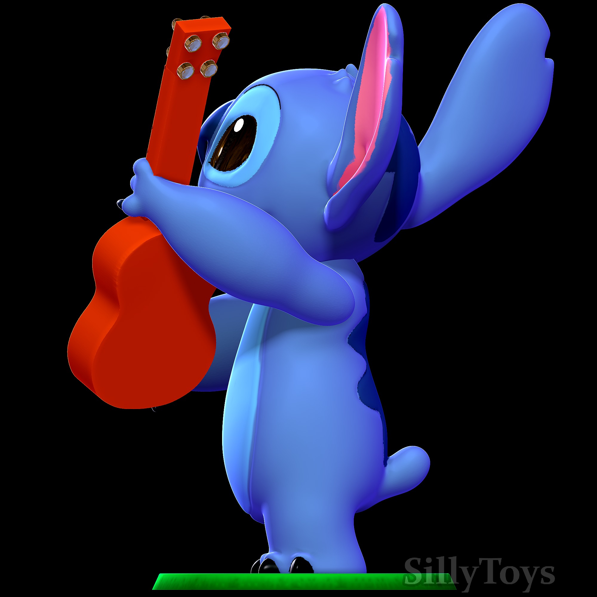 Stitch with a guitar - Lilo and Stitch 3D print model_4