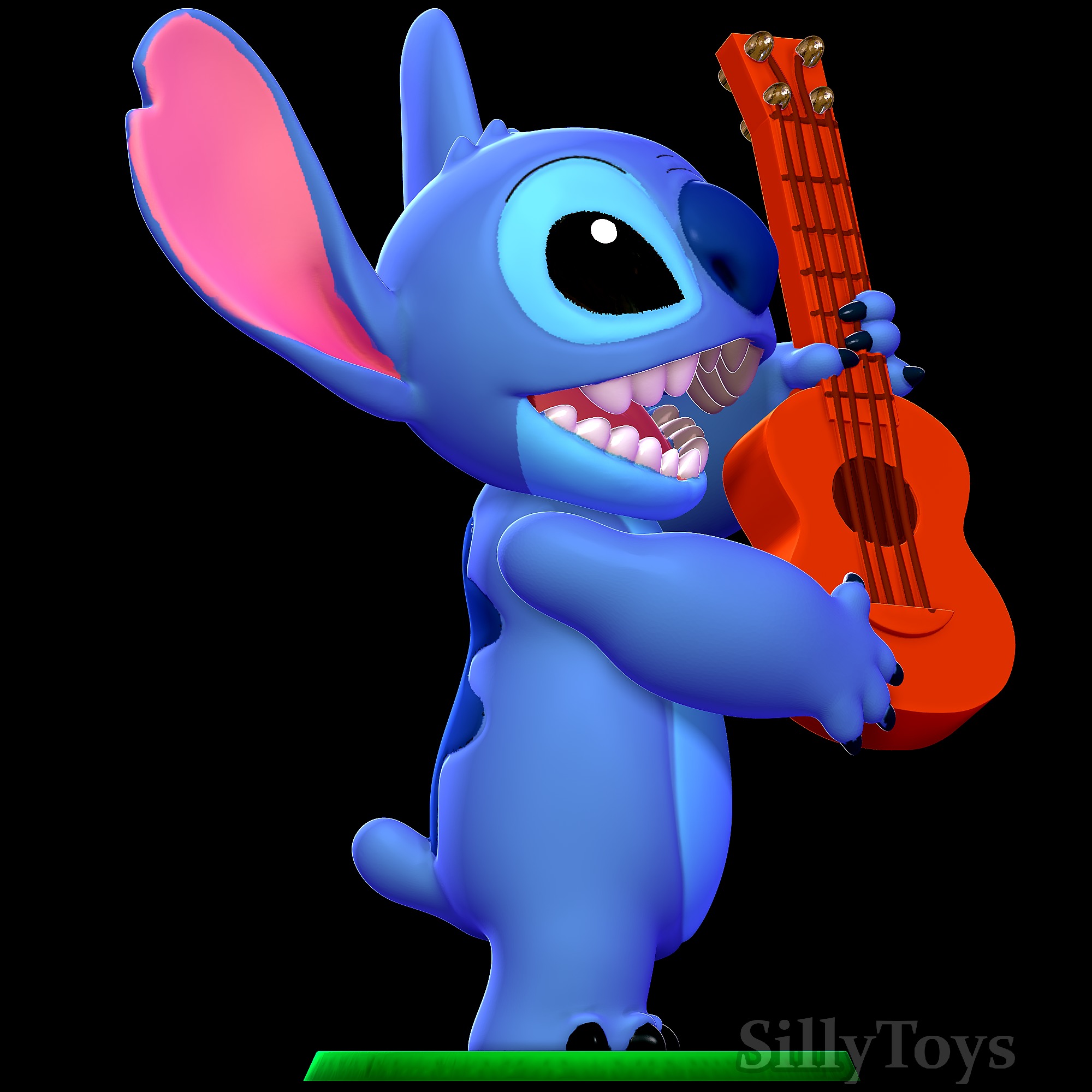 Stitch with a guitar - Lilo and Stitch 3D print model_2