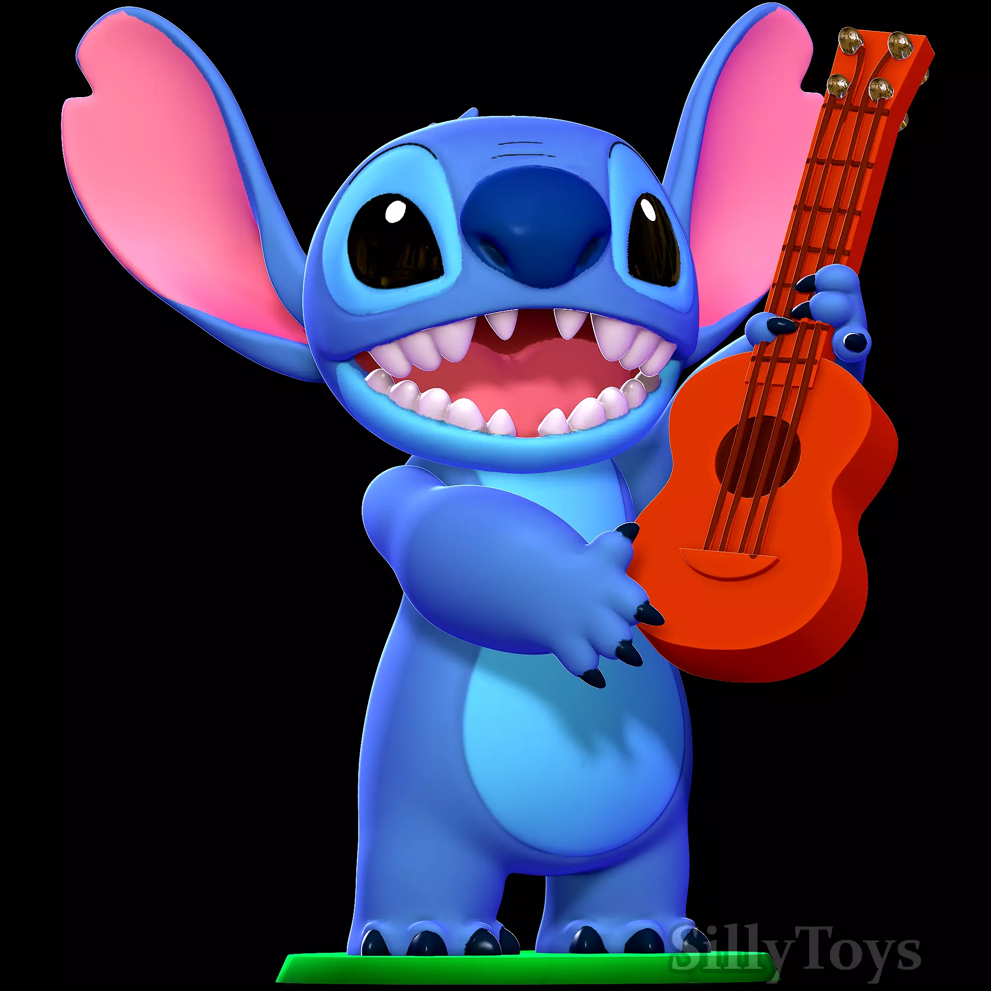 Stitch with a guitar - Lilo and Stitch 3D print model_0