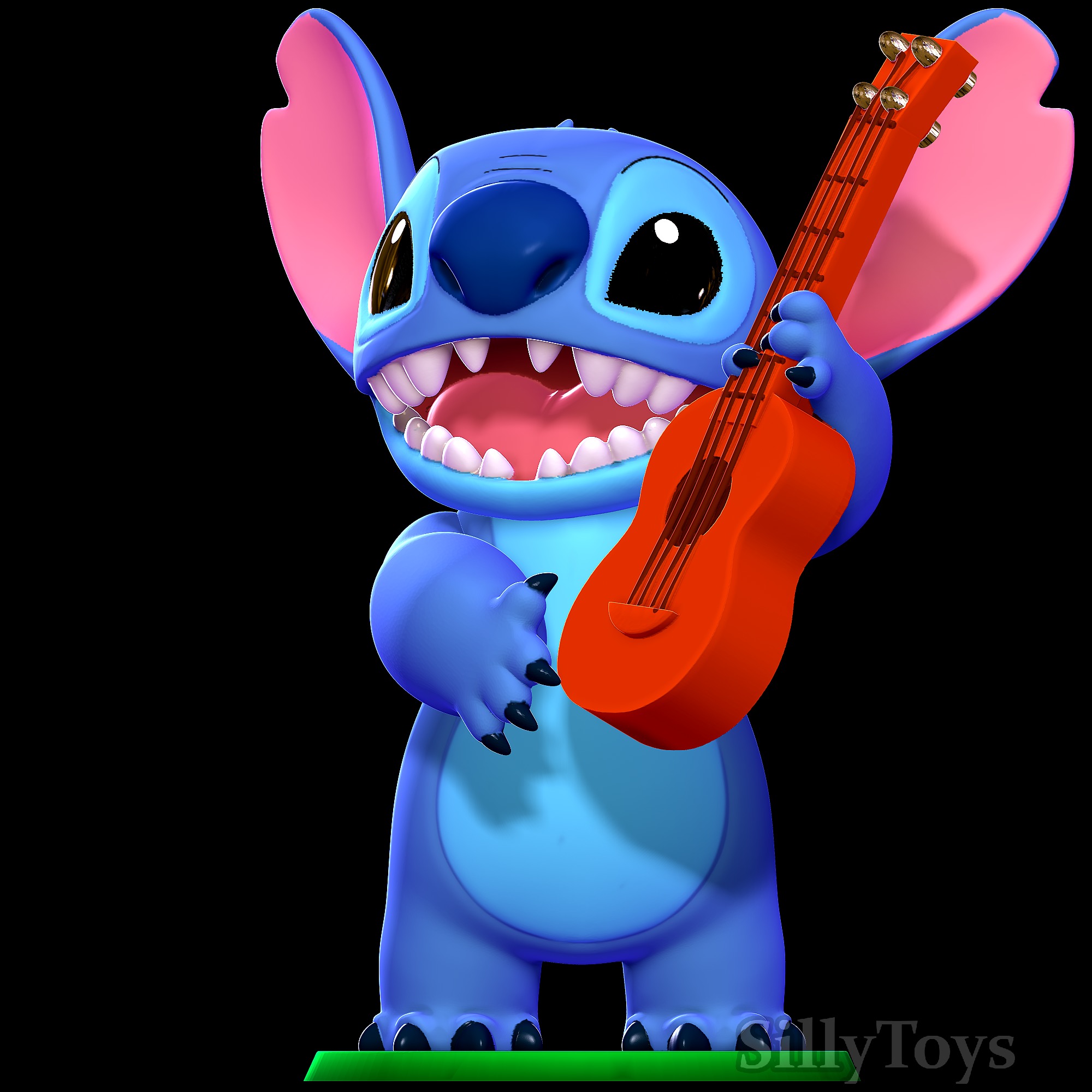 Stitch with a guitar - Lilo and Stitch 3D print model_1