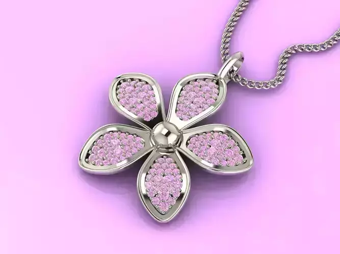 Flower Pendant With Gem