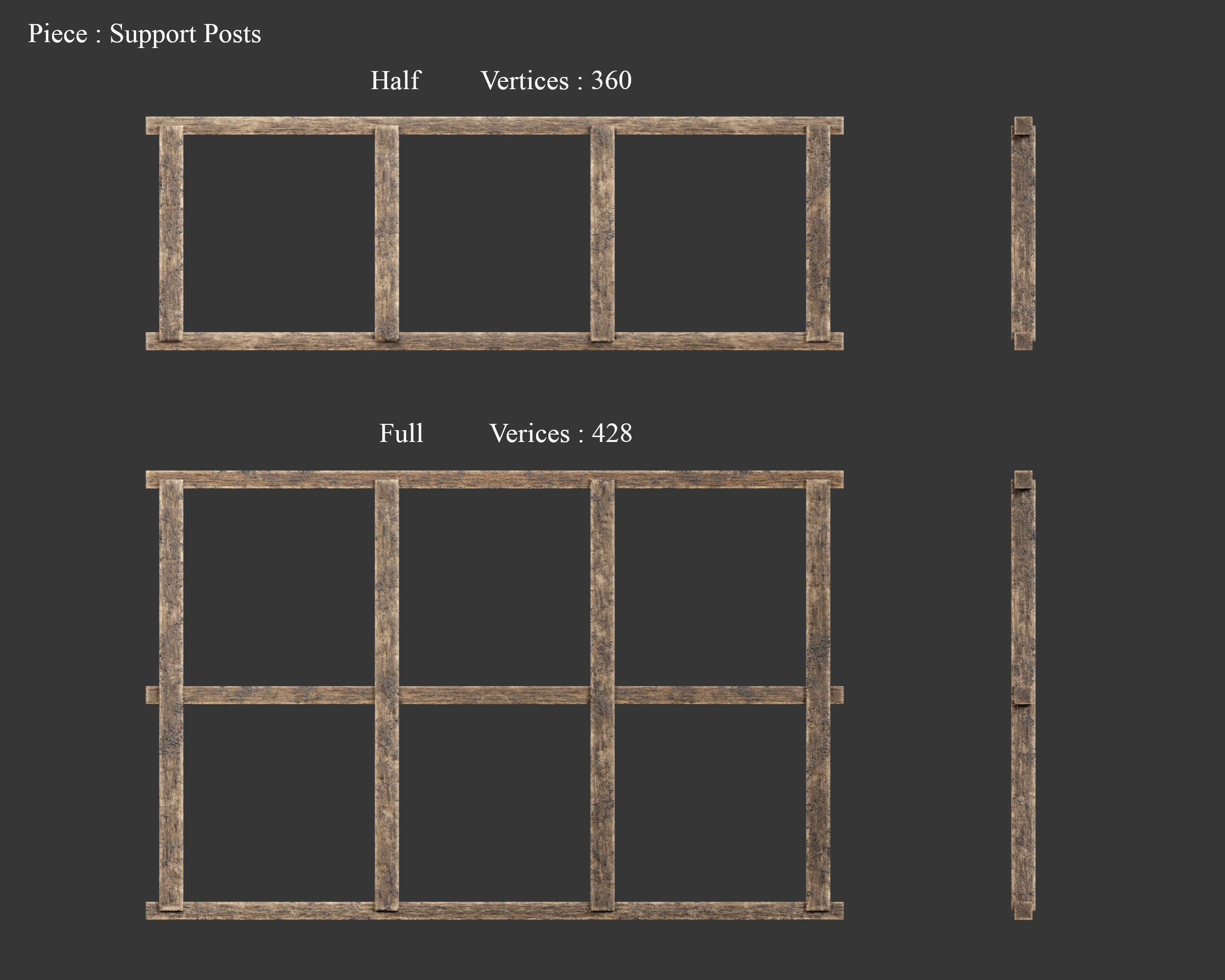 Medieval Siege Engine Ramp Building Set Low-poly 3D model_22