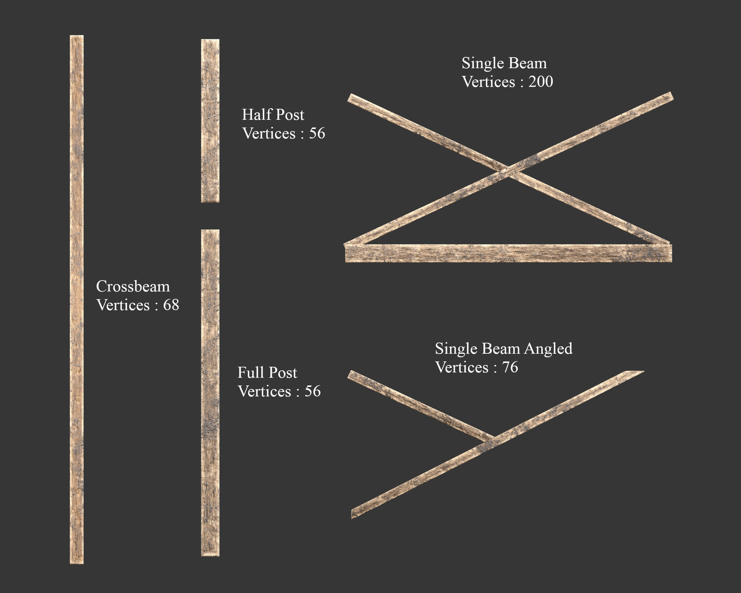 Medieval Siege Engine Ramp Building Set Low-poly 3D model_23
