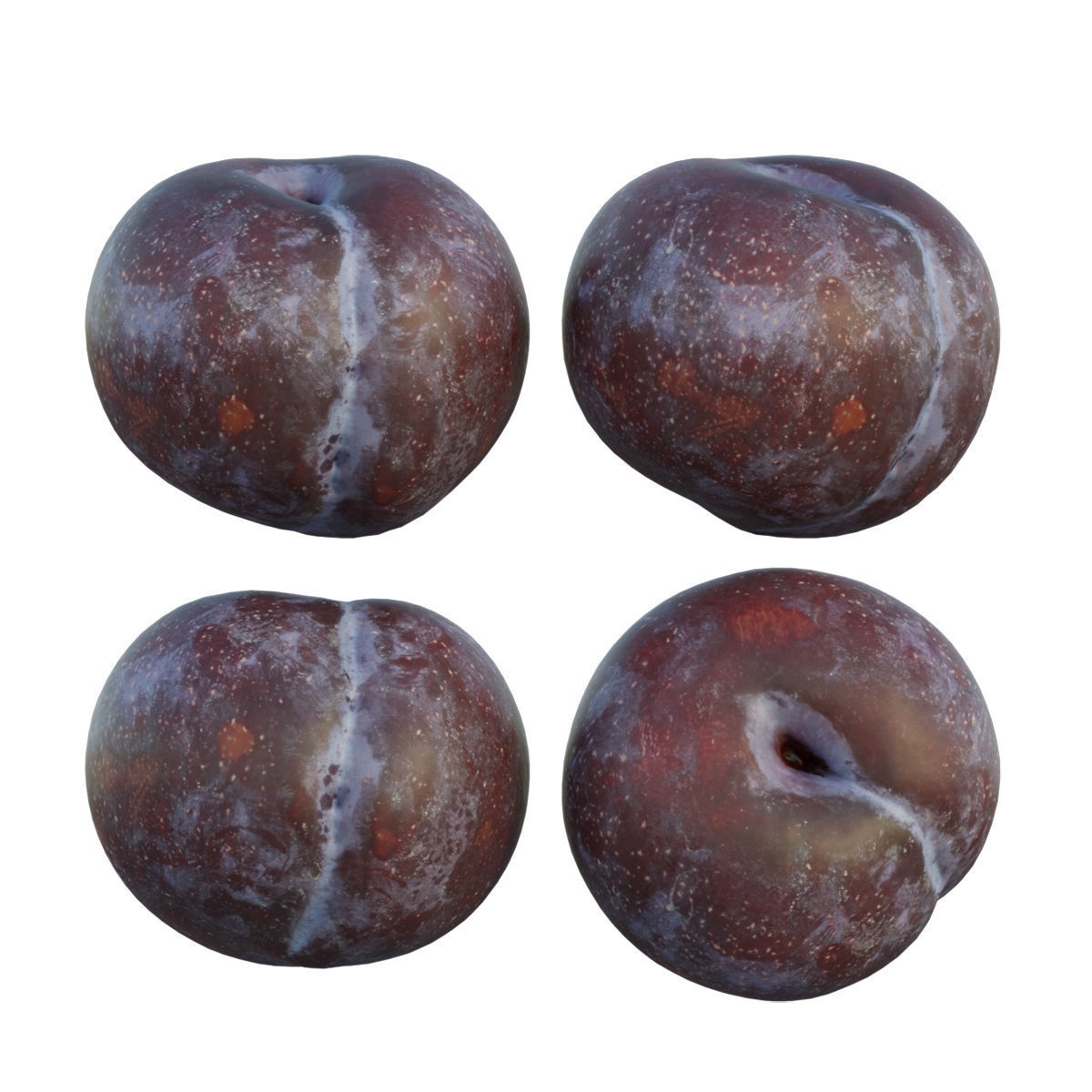 Purple plum 3D model_2