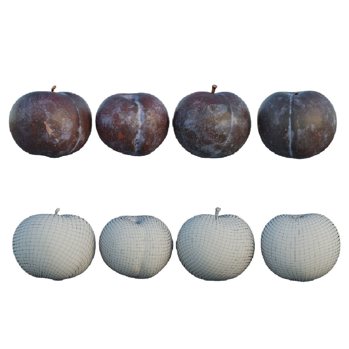 Purple plum 3D model_1