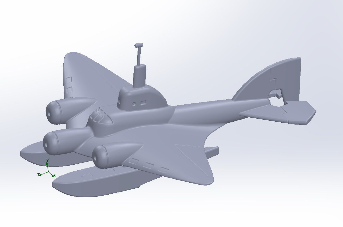 LPL Flying Submarine Model 3D print model_96