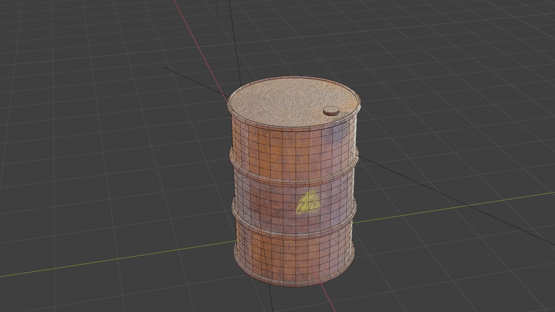 industrial old barrel PBR low-poly game ready Low-poly 3D model_6