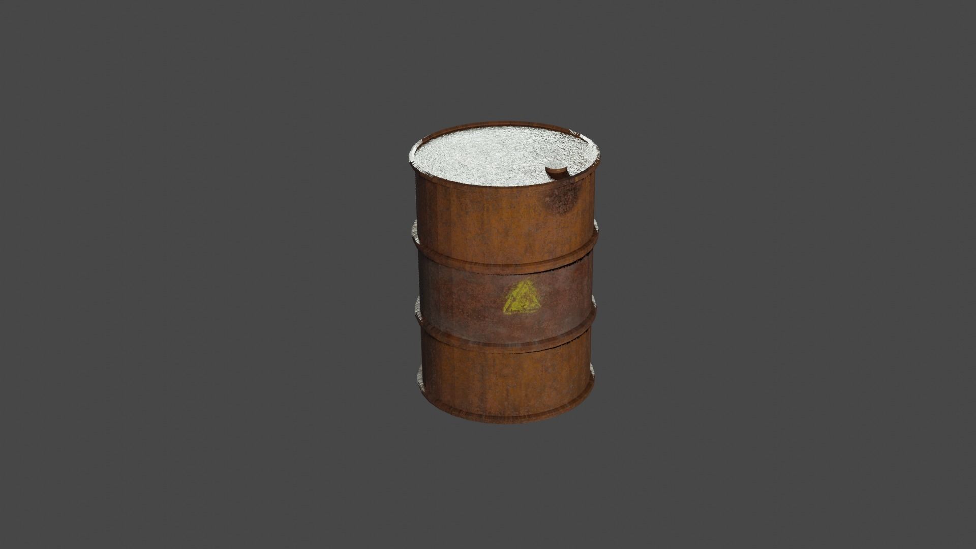 industrial old barrel PBR low-poly game ready Low-poly 3D model_4