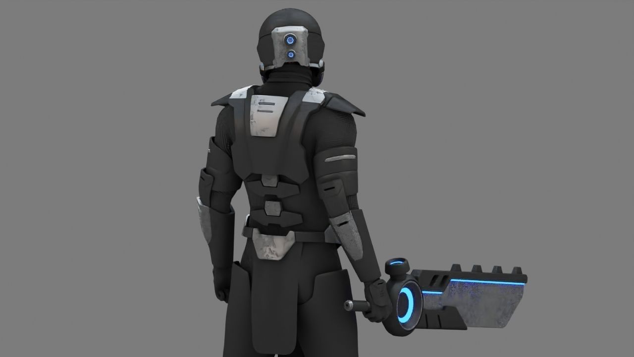 FIGHTER ORKOS  RIGGED CHARACTER 3D model_8