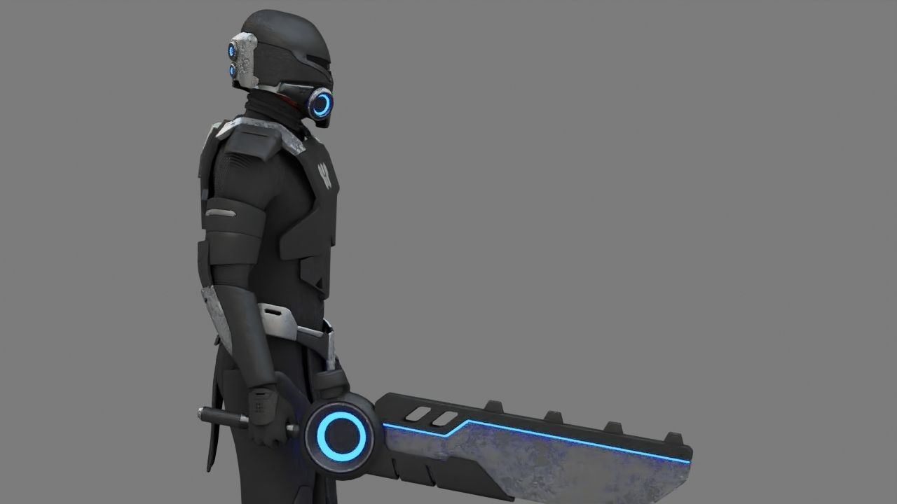 FIGHTER ORKOS  RIGGED CHARACTER 3D model_10