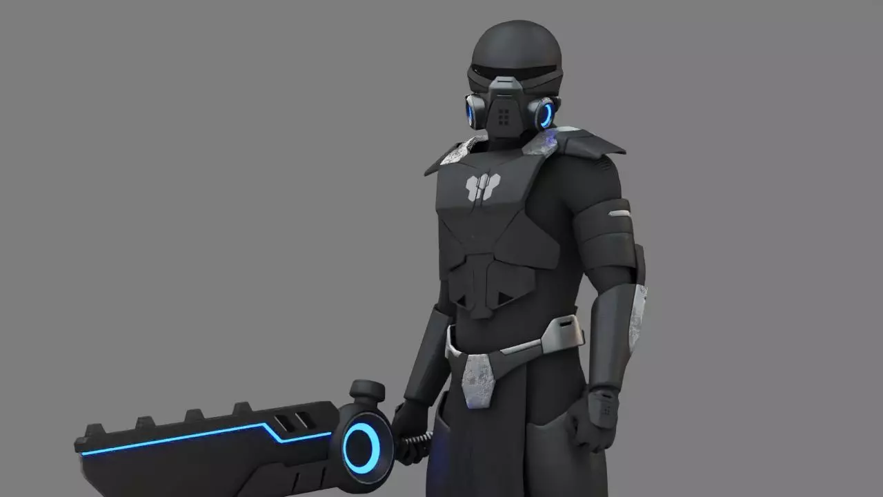 FIGHTER ORKOS  RIGGED CHARACTER 3D model_0