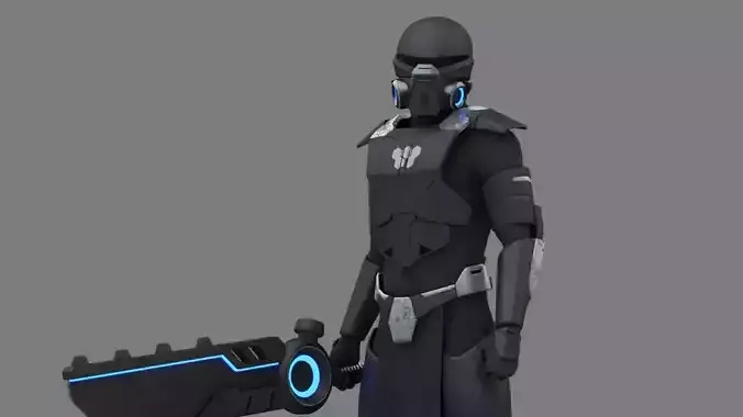 FIGHTER ORKOS  RIGGED CHARACTER 3D model