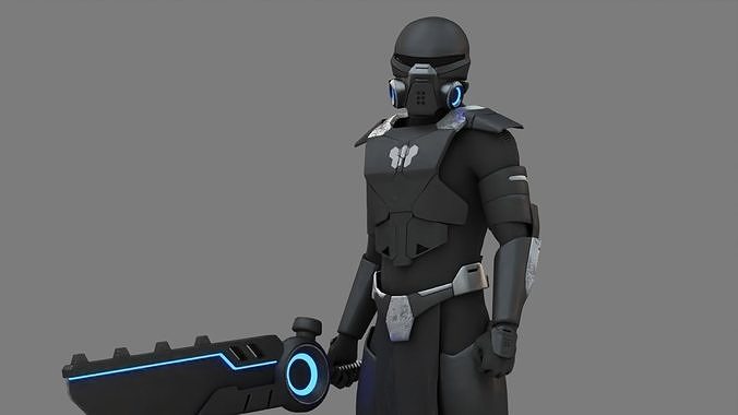 FIGHTER ORKOS  RIGGED CHARACTER 3D model