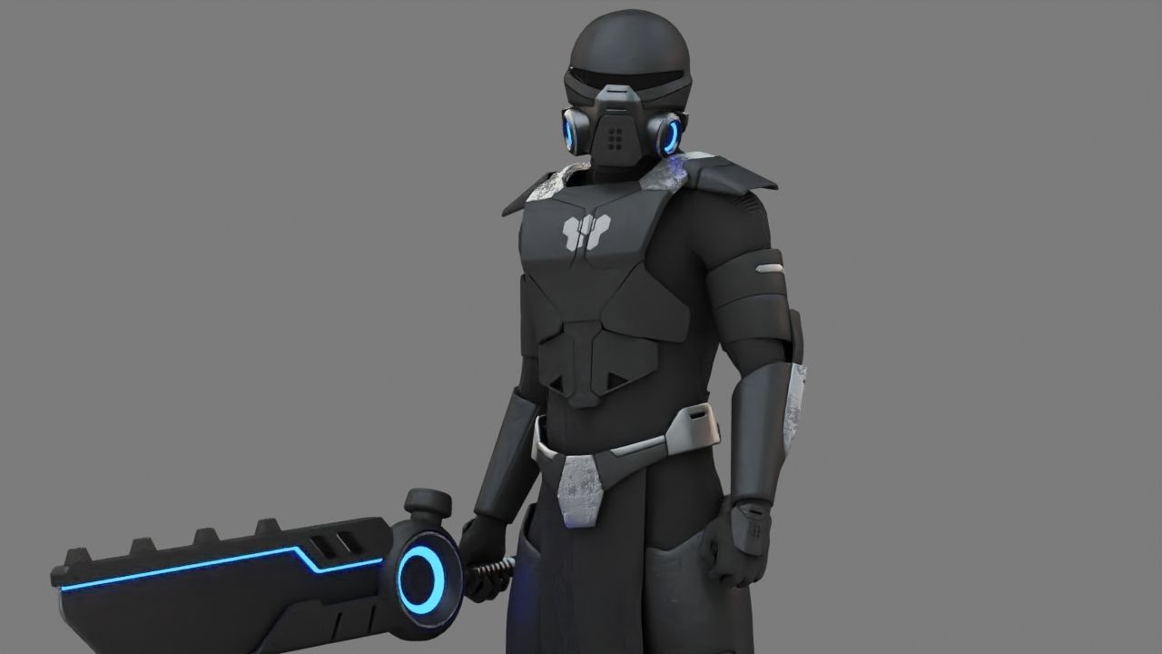 FIGHTER ORKOS  RIGGED CHARACTER 3D model_13