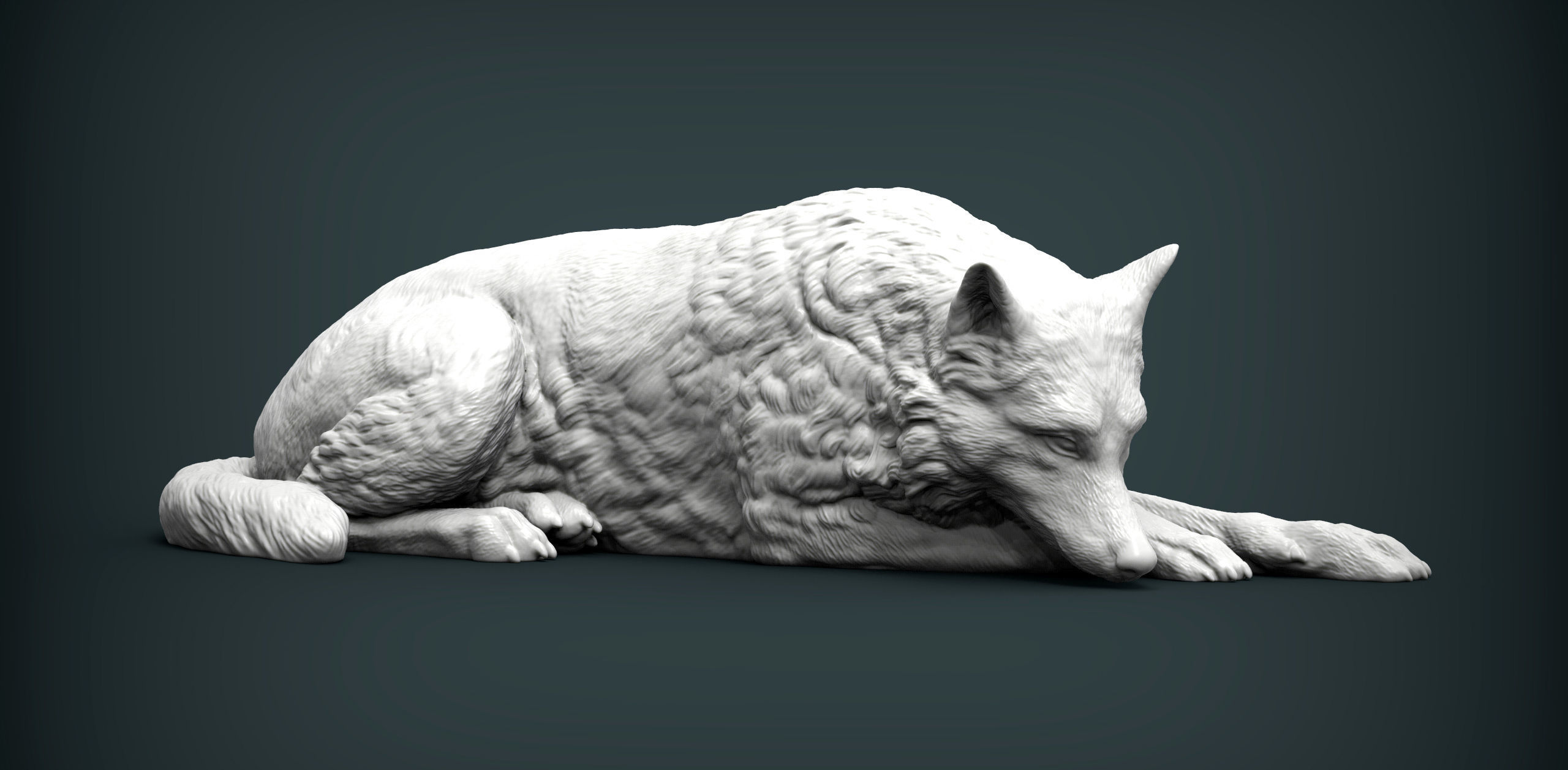 wolf 3D print model 3D print model_3