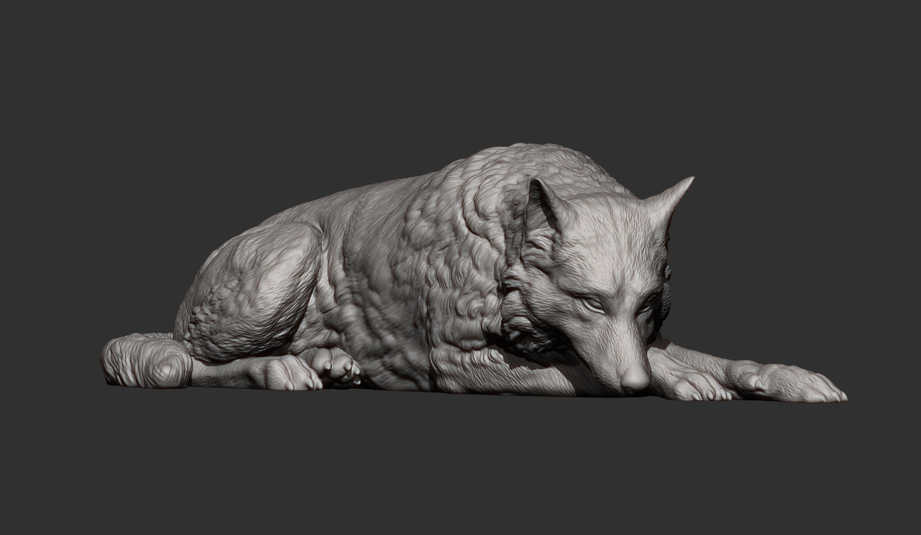 wolf 3D print model 3D print model_6